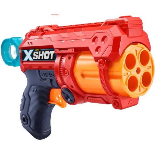 Фото - Бластер многозарядный ZURU X-Shot Red EXCEL FURY 4 2 PK (3 банки, 16 патронов) (36329R)