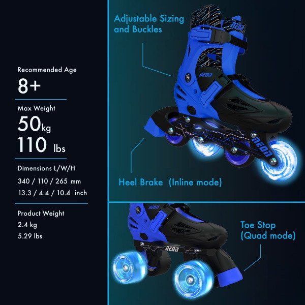 Фото - Ролики Neon Combo Skates Blue (NT10B4)