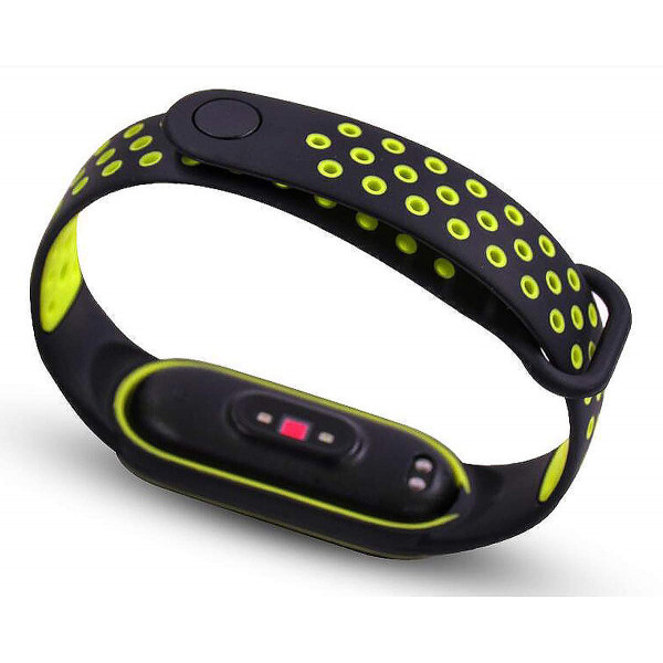Фото - Ремінець для фітнес-браслету BeCover Vents Style for Xiaomi Mi Smart Band 7 Black-Green (710505)