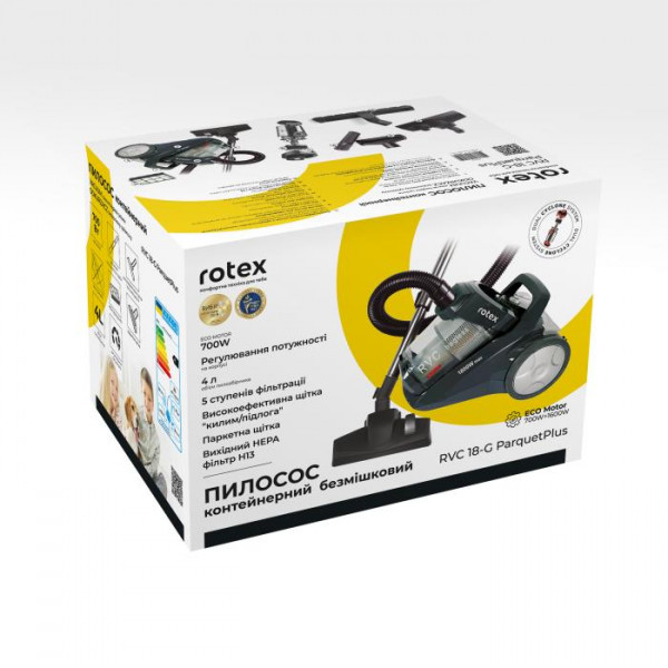 Фото - Пылесос для сухой уборки без мешка Rotex VС18-G ParquetPlus