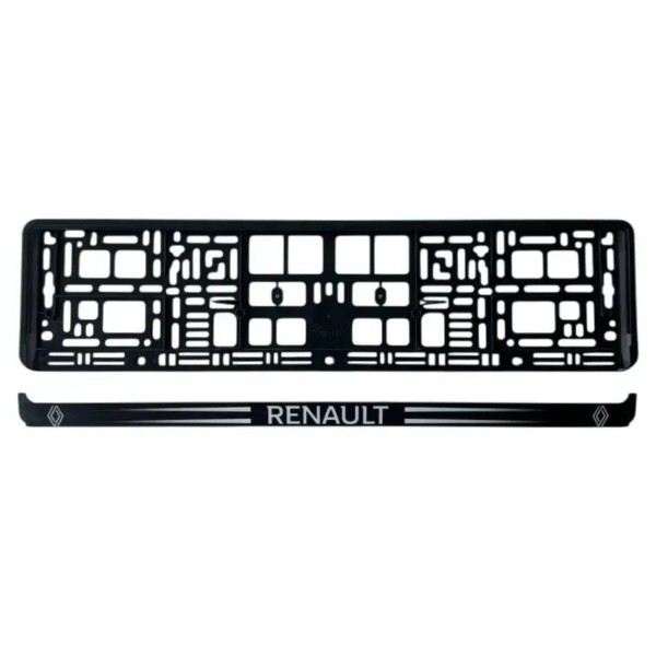 Фото - Рамка под номер Poputchik пластик с буквами Renault (24-123-IS)
