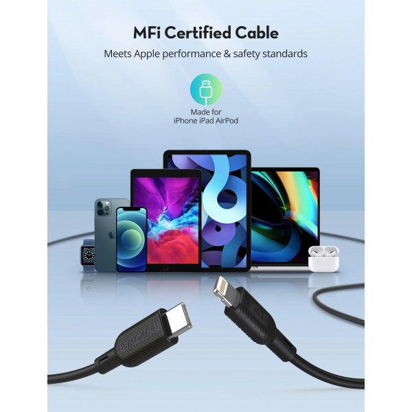 Фото - Сетевое зарядное устройство RavPower Charger 30W PD USB-C+USB-A Black (RP-PC144)