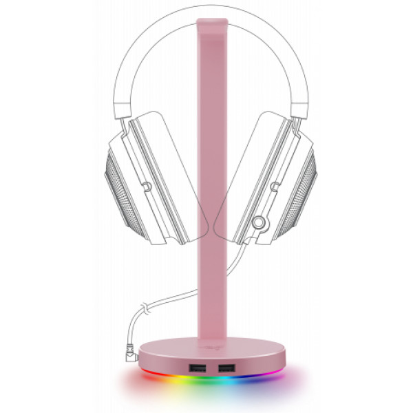 Фото - Підставка для навушників Razer Base Station V2 Chroma Quartz (RC21-01510200-R3M1)