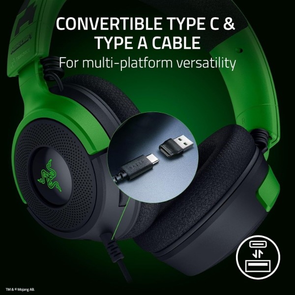 Фото - Гарнітура дротова ігрова Razer Kraken V4 X Minecraft Edition (RZ04-05180200-R3M1)