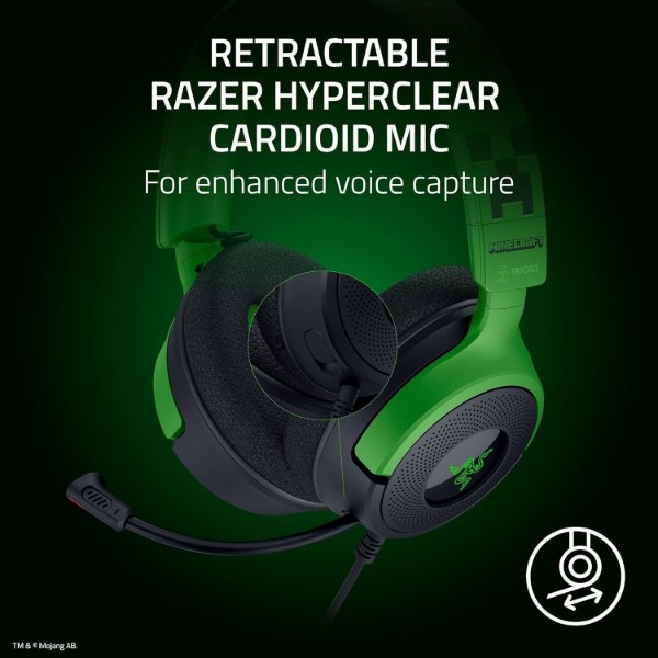 Фото - Гарнітура дротова ігрова Razer Kraken V4 X Minecraft Edition (RZ04-05180200-R3M1)