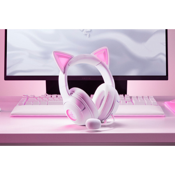 Фото - Гарнітура дротова ігрова Razer Kraken Kitty V2 White (RZ04-04730600-R3M1)