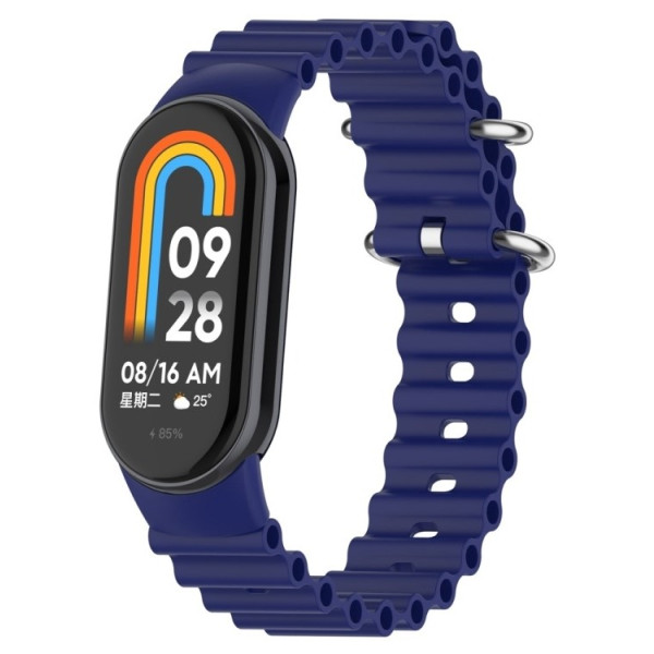 Фото - Ремінець для фітнес-браслету BeCover Wave Style for Xiaomi Mi Smart Band 8 / 9 / 10 Deep Blue (714352)
