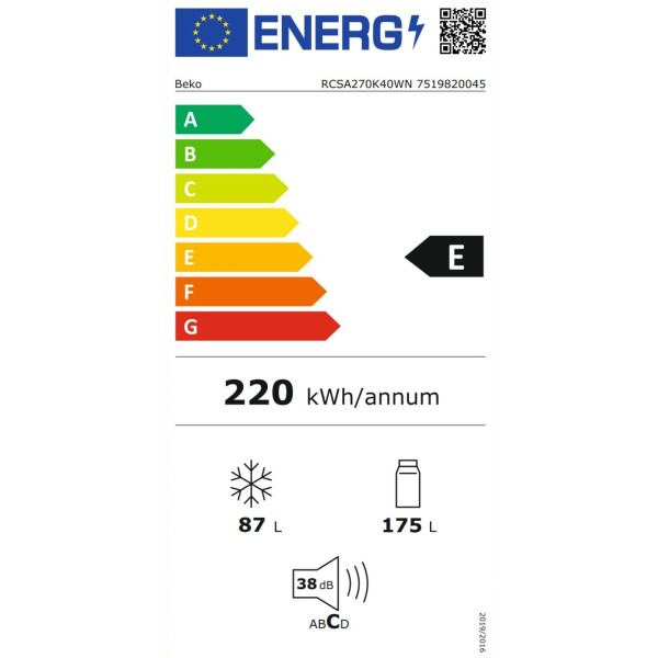 Фото - Уценка - Холодильник Beko RCSA270K40WN