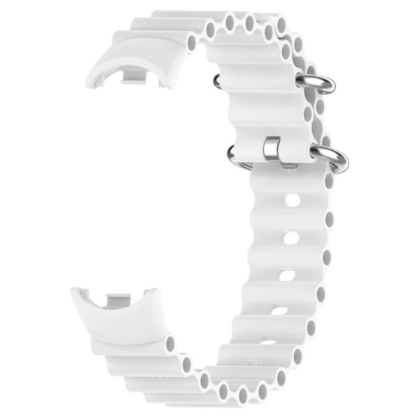 Фото - Ремінець для фітнес-браслету BeCover Wave Style for Xiaomi Mi Smart Band 8 / 9 / 10 White (714362)