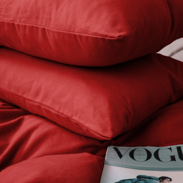 Фото - Простирадло двоспальне MirSon Фланель 009 Red 180x190 см (2200009651960)