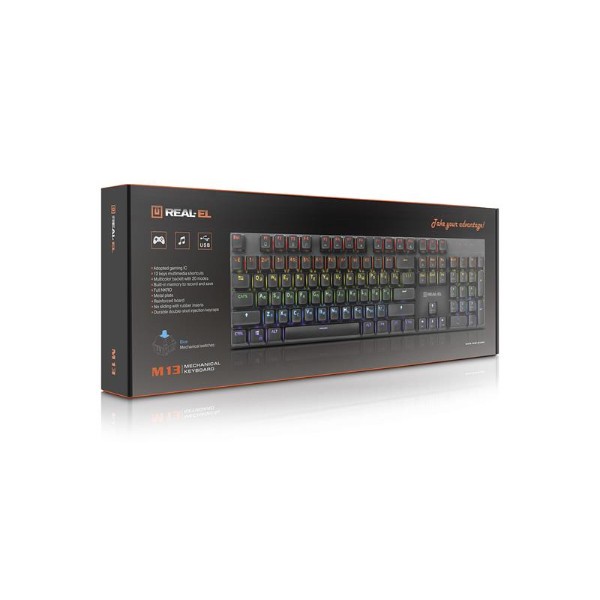 Фото - Клавиатура проводная REAL-EL M 13 Grey USB (EL123100045)