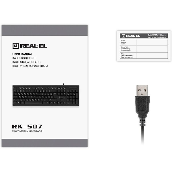 Фото - Клавіатура дротова REAL-EL RK-507 Black (EL123100050)