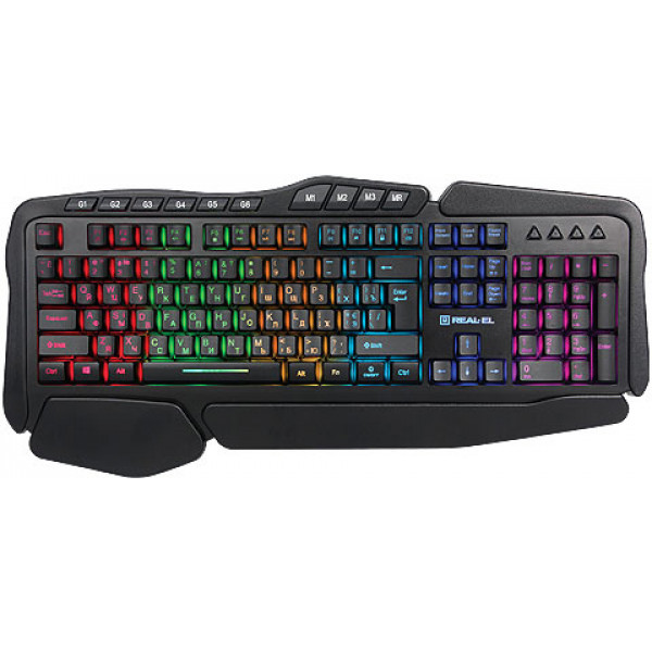 Фото - Клавиатура проводная игровая REAL-EL 8900 RGB Macro USB Black