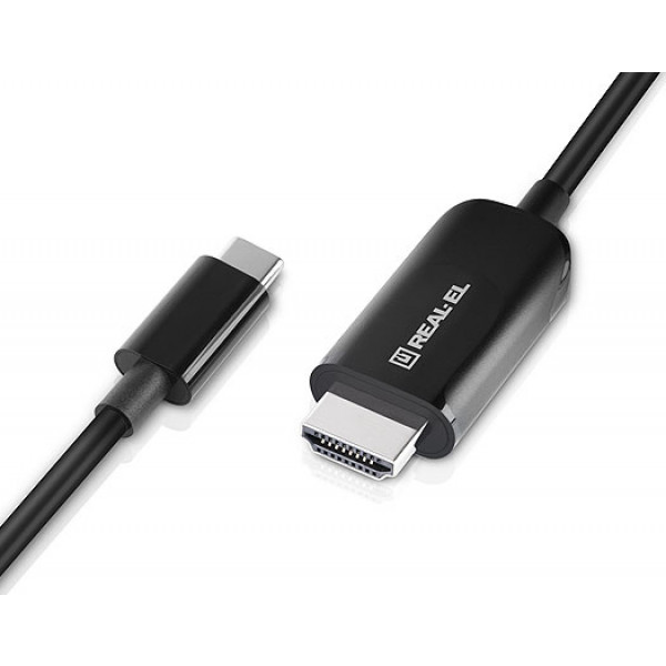 Фото - Кабель REAL-EL CHD-180 USB Type-C to HDMI 1.8m Black (EL123500044)