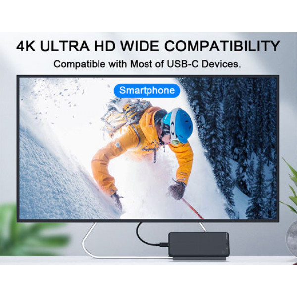 Фото - Кабель REAL-EL CHD-180 USB Type-C to HDMI 1.8m Black (EL123500044)