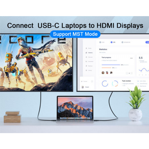 Фото - Кабель REAL-EL CHD-180 USB Type-C to HDMI 1.8m Black (EL123500044)