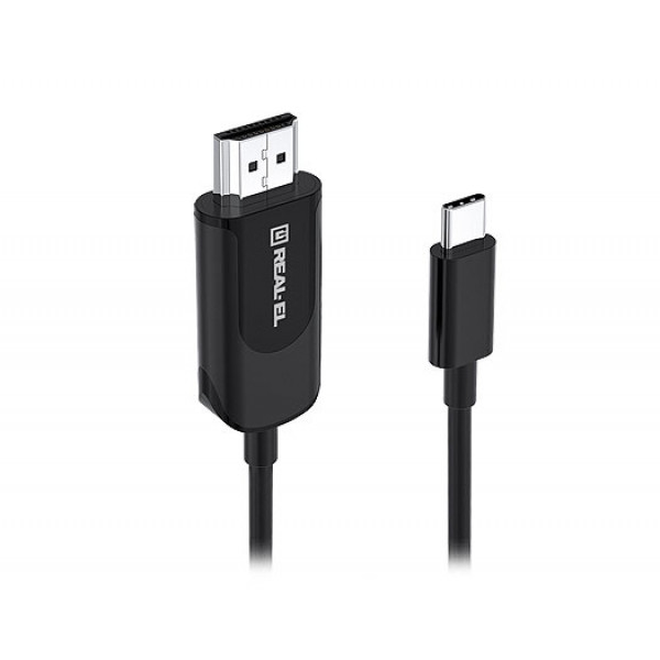 Фото - Кабель REAL-EL CHD-180 USB Type-C to HDMI 1.8m Black (EL123500044)