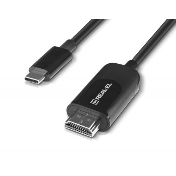 Фото - Кабель REAL-EL CHD-180 USB Type-C to HDMI 1.8m Black (EL123500044)
