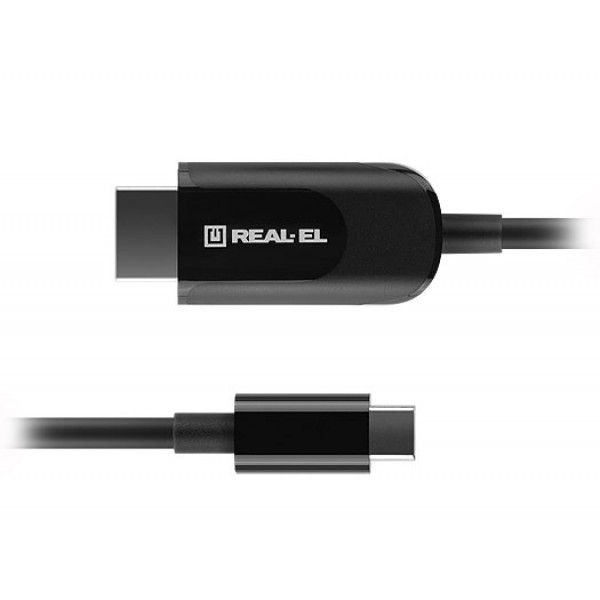 Фото - Кабель REAL-EL CHD-180 USB Type-C to HDMI 1.8m Black (EL123500044)