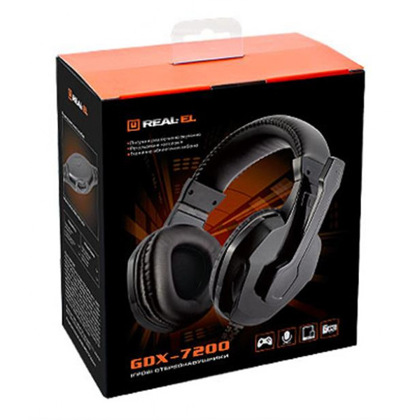 Фото - Гарнітура дротова ігрова REAL-EL GDX-7200 Black