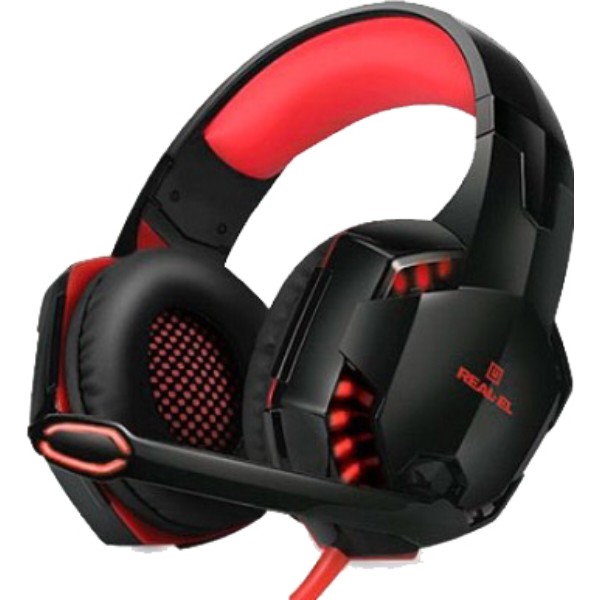 Фото - Гарнітура дротова ігрова REAL-EL GDX-8000 Vibration Surround 7.1 BackLit Black-Red