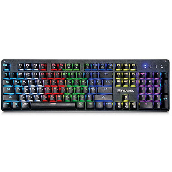 Фото - Клавиатура проводная игровая REAL-EL M47 RGB USB Black