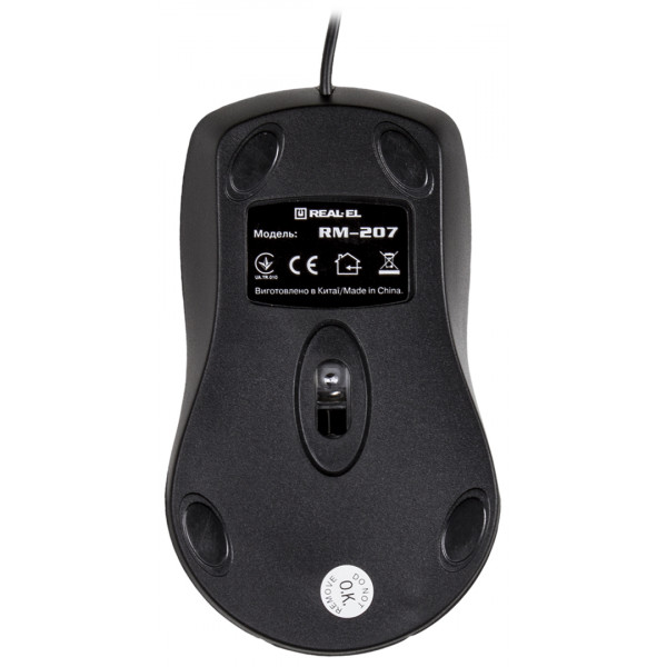 Фото - Миша дротова REAL-EL RM-207 USB Black