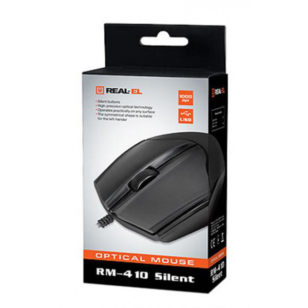 Фото - Мышь проводная REAL-EL RM-410 Silent Black USB