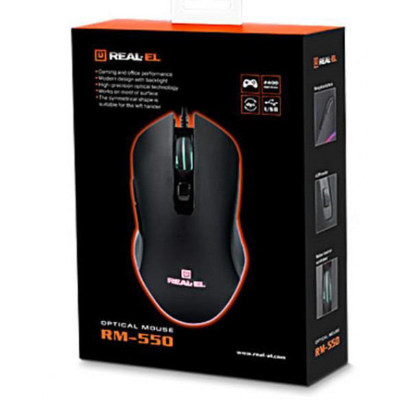 Фото - Мышь проводная игровая REAL-EL RM-550 Black USB