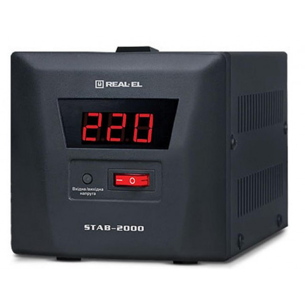 Фото - Стабілізатор напруги REAL-EL STAB-2000 Black