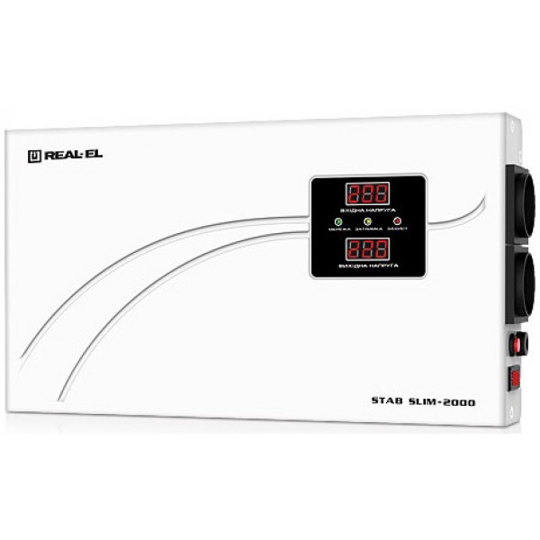 Фото - Стабілізатор напруги REAL-EL STAB SLIM-2000 White