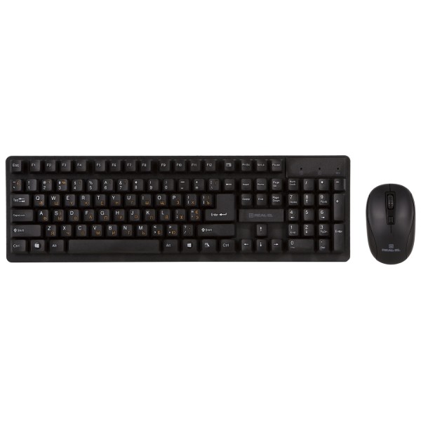Фото - Клавиатура+мышь беспроводная REAL-EL Standard 550 Kit Wireless USB Black (EL123100024)