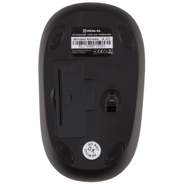 Фото - Клавиатура+мышь беспроводная REAL-EL Standard 550 Kit Wireless USB Black (EL123100024)