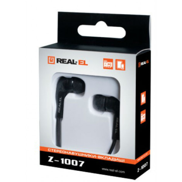 Фото - Наушники вкладыши REAL-EL Z-1007 Black