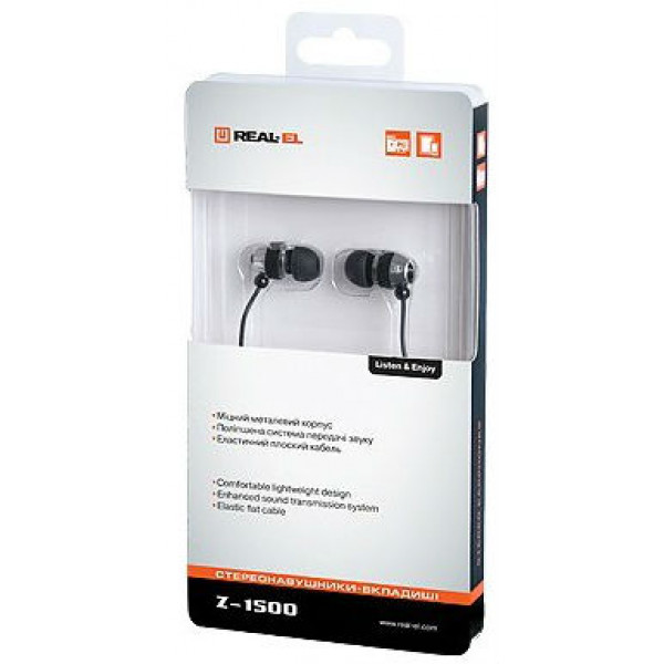 Фото - Навушники вкладиші REAL-EL Z-1500 Black