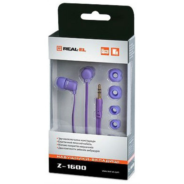 Фото - Наушники вкладыши REAL-EL Z-1600 Violet