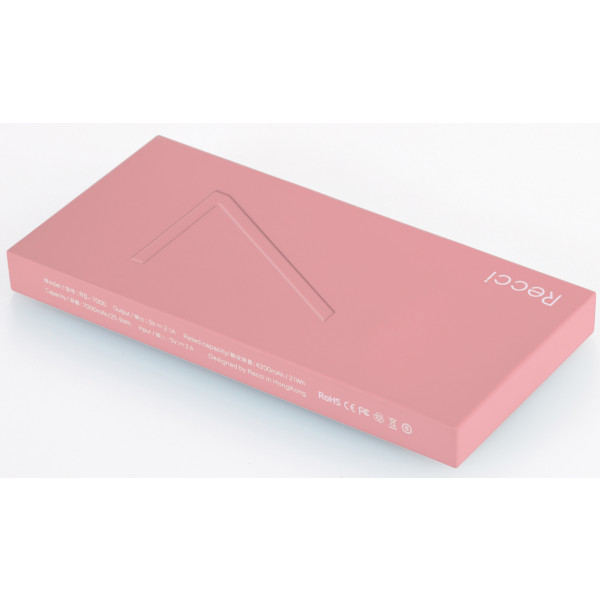 Фото - Батарея мобильная RECCI Seven 7000 mAh Pink