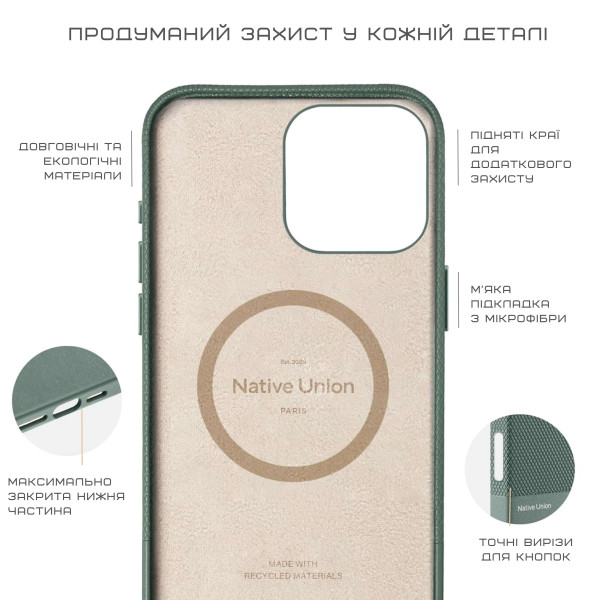 Фото - Чехол для смартфона Native Union (RE) Classic Case Slate Green for iPhone 15 Pro (RECLA-GRN-NP23P)