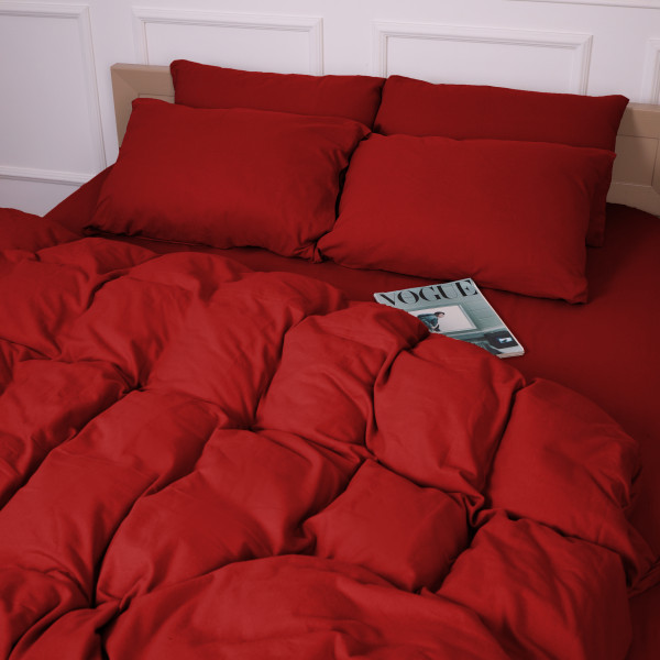 Фото - Простирадло двоспальне MirSon Фланель 009 Red 180x190 см (2200009651960)