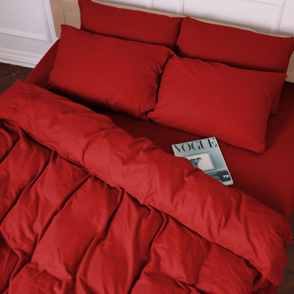 Фото - Простирадло двоспальне MirSon Фланель 009 Red 180x190 см (2200009651960)