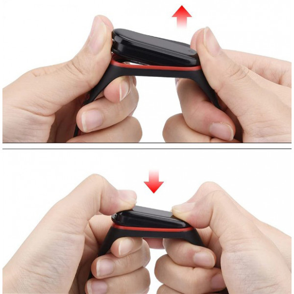 Фото - Ремешок для фитнес-браслета BeCover Vents Style for Xiaomi Mi Smart Band 7 Black-Red (710506)