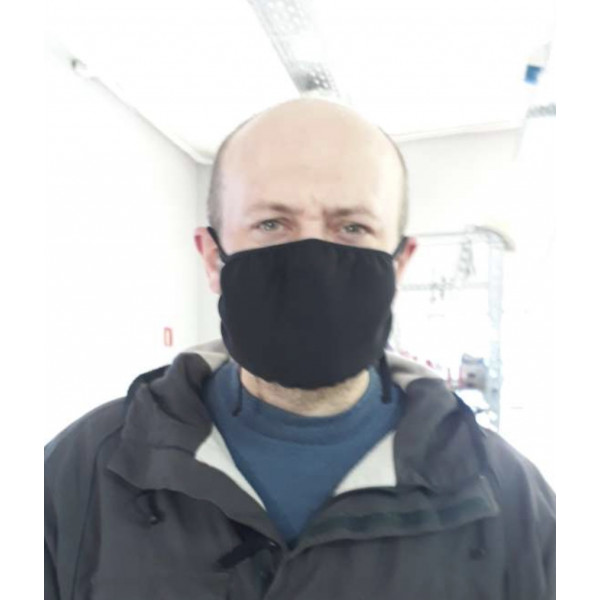 Фото - Маска багаторазова Red Point МЛ.02.Т.01.00.001.КС р.L, текстиль, чорний, в чохлі