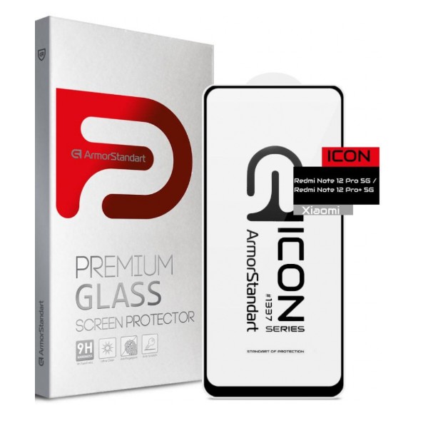 Фото - Защитное стекло для смартфона Armorstandart Icon for Xiaomi Redmi Note 12 Pro 5G / 12 Pro+ 5G Black (ARM73097)