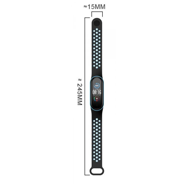 Фото - Ремешок для фитнес-браслета BeCover Vents Style for Xiaomi Mi Smart Band 7 Black-Red (710506)