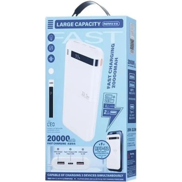 Фото - Батарея мобильная Remax 20W+22.5W 20000mAh RPP-72 Black (6954851212812)
