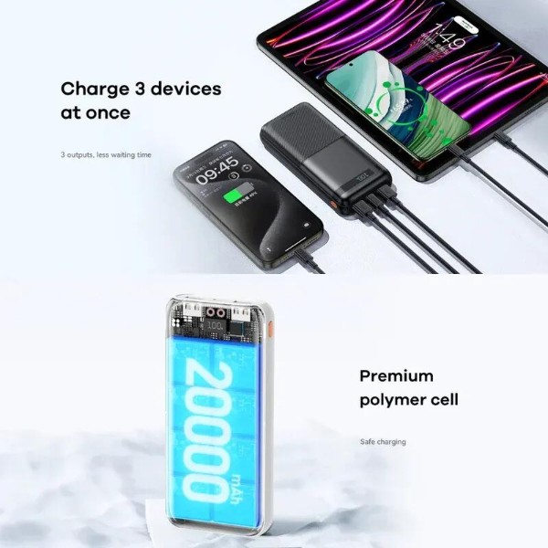 Фото - Батарея мобильная Remax 20W+22.5W 20000mAh RPP-72 Black (6954851212812)