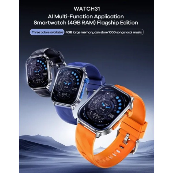 Фото - Смарт-часы Remax AI WATCH 31 (4GB RAM) 51mm. 400 mAh. IP68 Tarnish (6954851259763)