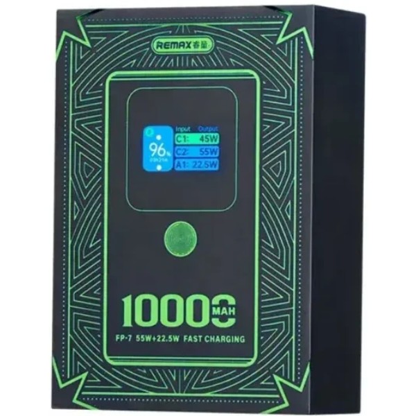 Фото - Батарея мобільна Remax Dinba 55W+22.5W PD+QC 10000mAh FP-7 Grey (6954851250074)