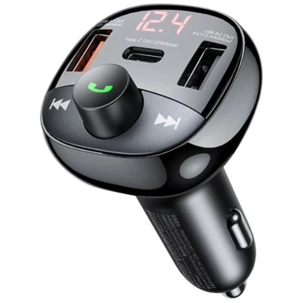 Фото - FM модулятор Remax Lodi Series 2xUSB + Type-C 54.5W Black (RCC331)