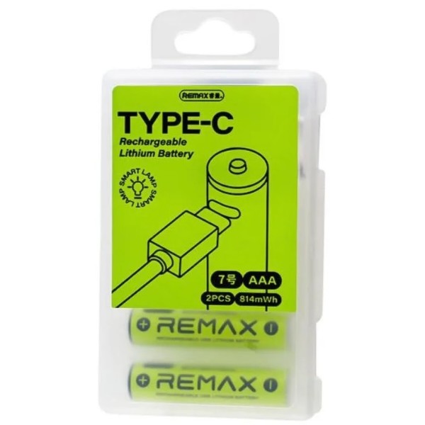 Фото - Аккумулятор тип AAA Remax New Energy AAA Rechargeable USB Lithium Battery 814mWh 2 шт. (6954851255413)